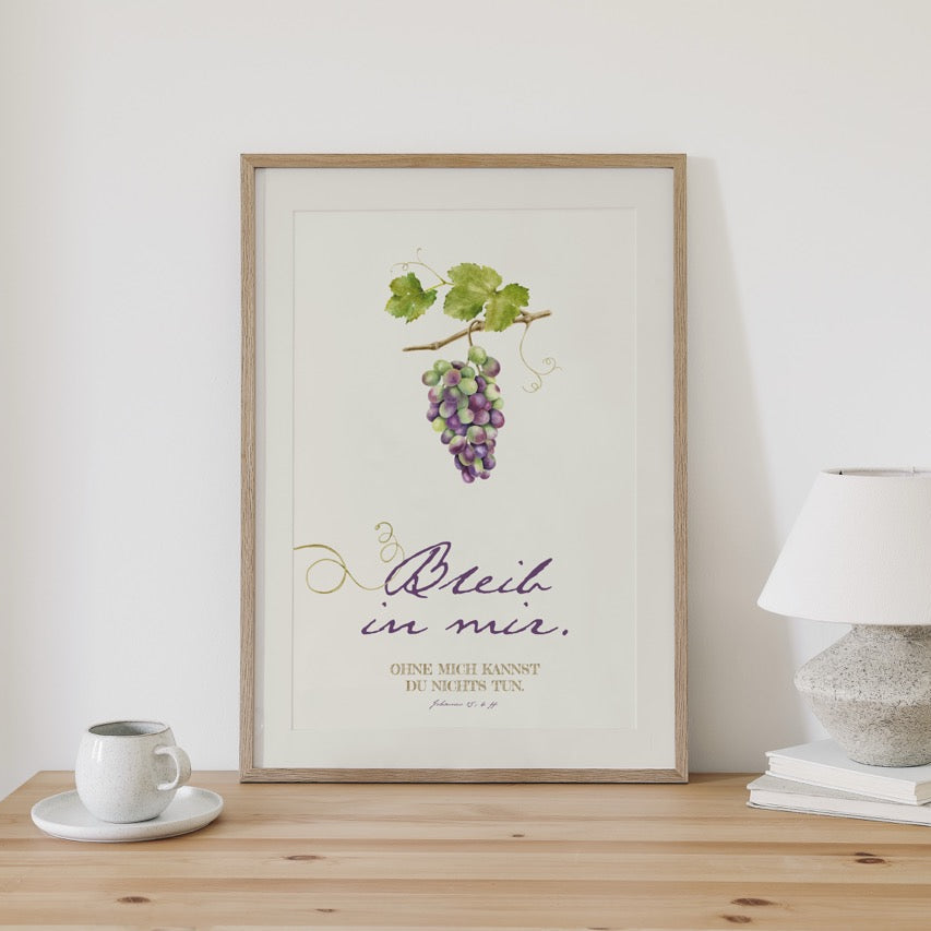 Bleib in mir - Poster DIN A3 | Bibelvers Wandbild