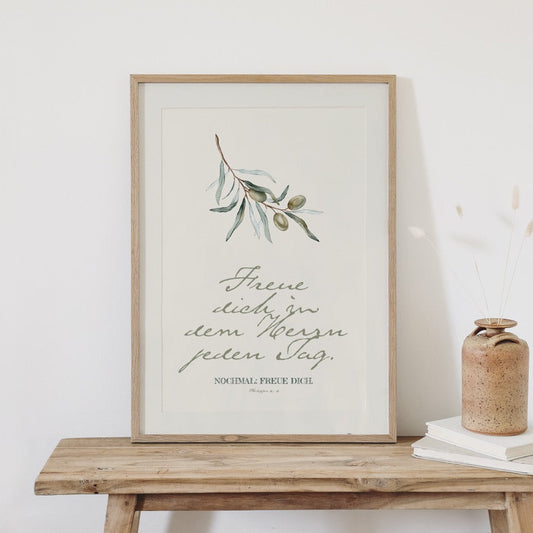 Freue dich in dem Herrn jeden Tag - Poster DIN A3 | Bibelvers Wandbild