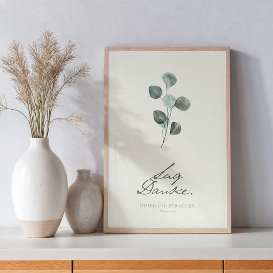 Sag Danke - Poster DIN A3 | Bibelvers Wandbild