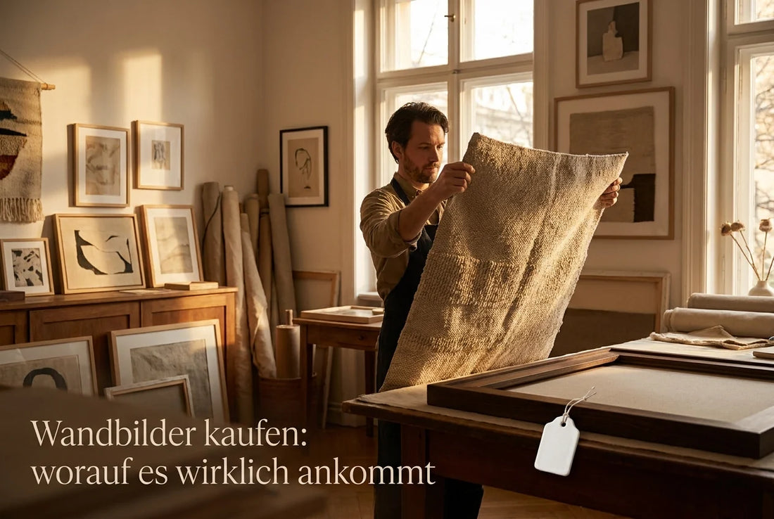 Professional header image for list-based article: Wandbilder kaufen: worauf es wirklich ankommt