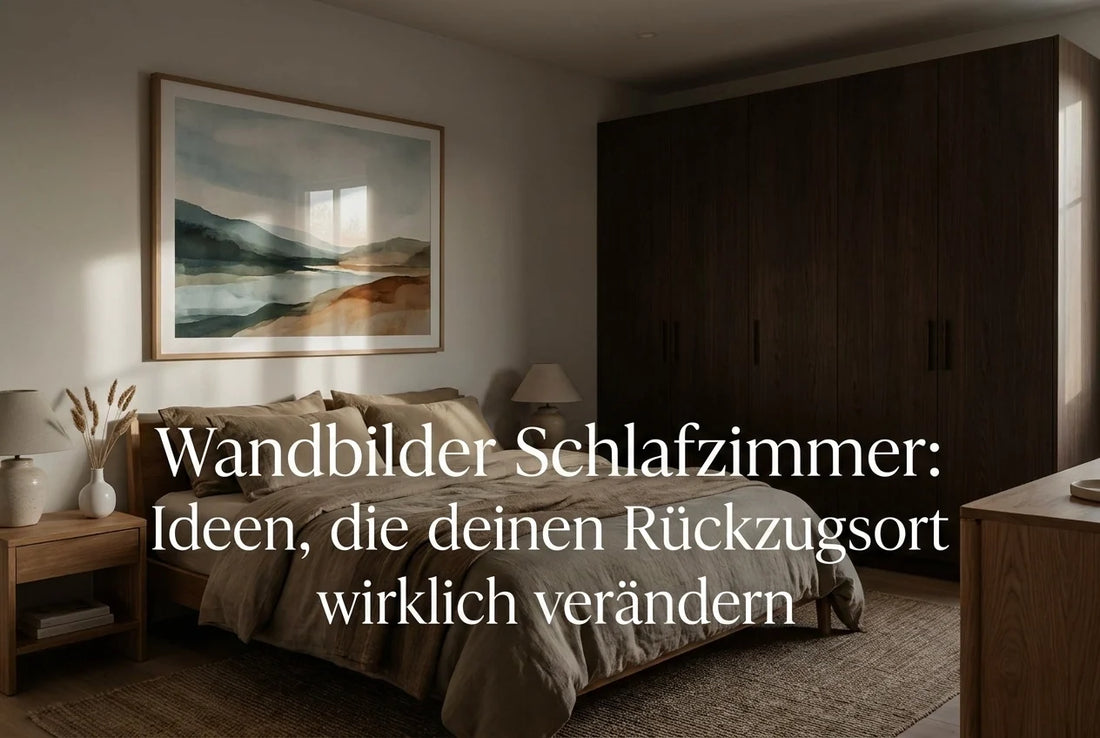 Professional header image for list-based article: Wandbilder Schlafzimmer: Ideen, die deinen Rückzugsort wi...