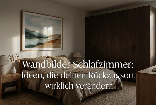 Professional header image for list-based article: Wandbilder Schlafzimmer: Ideen, die deinen Rückzugsort wi...