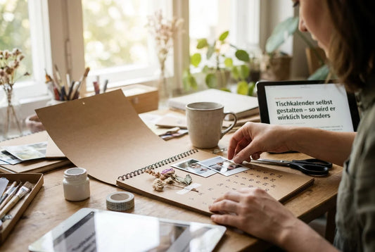 Professional header image for step-by-step guide: Tischkalender selbst gestalten – so wird er wirklich beso...