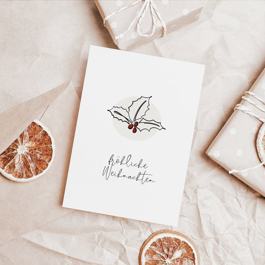 Fröhliche Weihnachten - Karte DIN A6 - colibriARTS