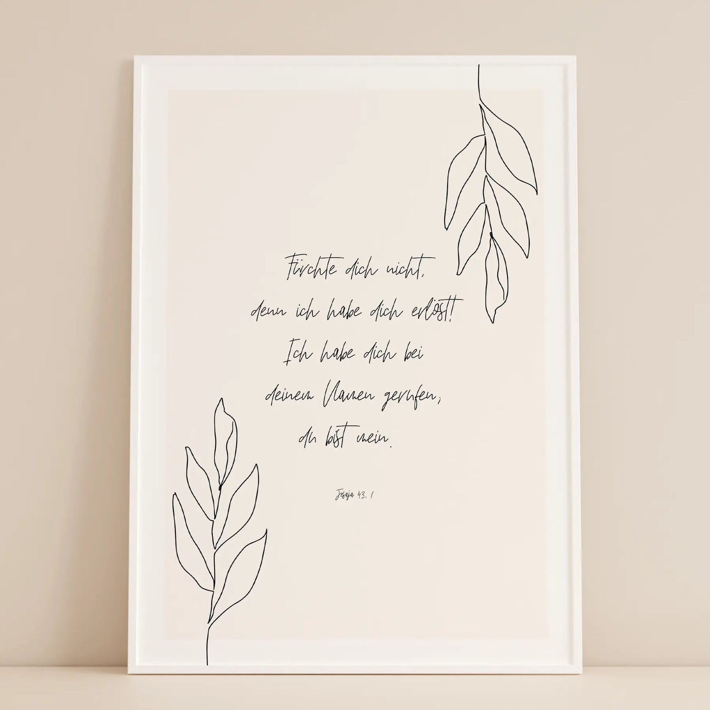 Fürchte dich nicht - christliche poster - wandbild - jesaja 43,1