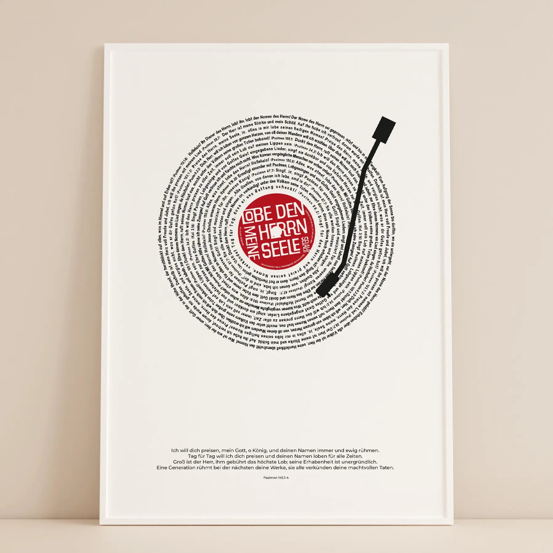 Lobe den Herrn_christiche poster - wandbild - Psalm 145