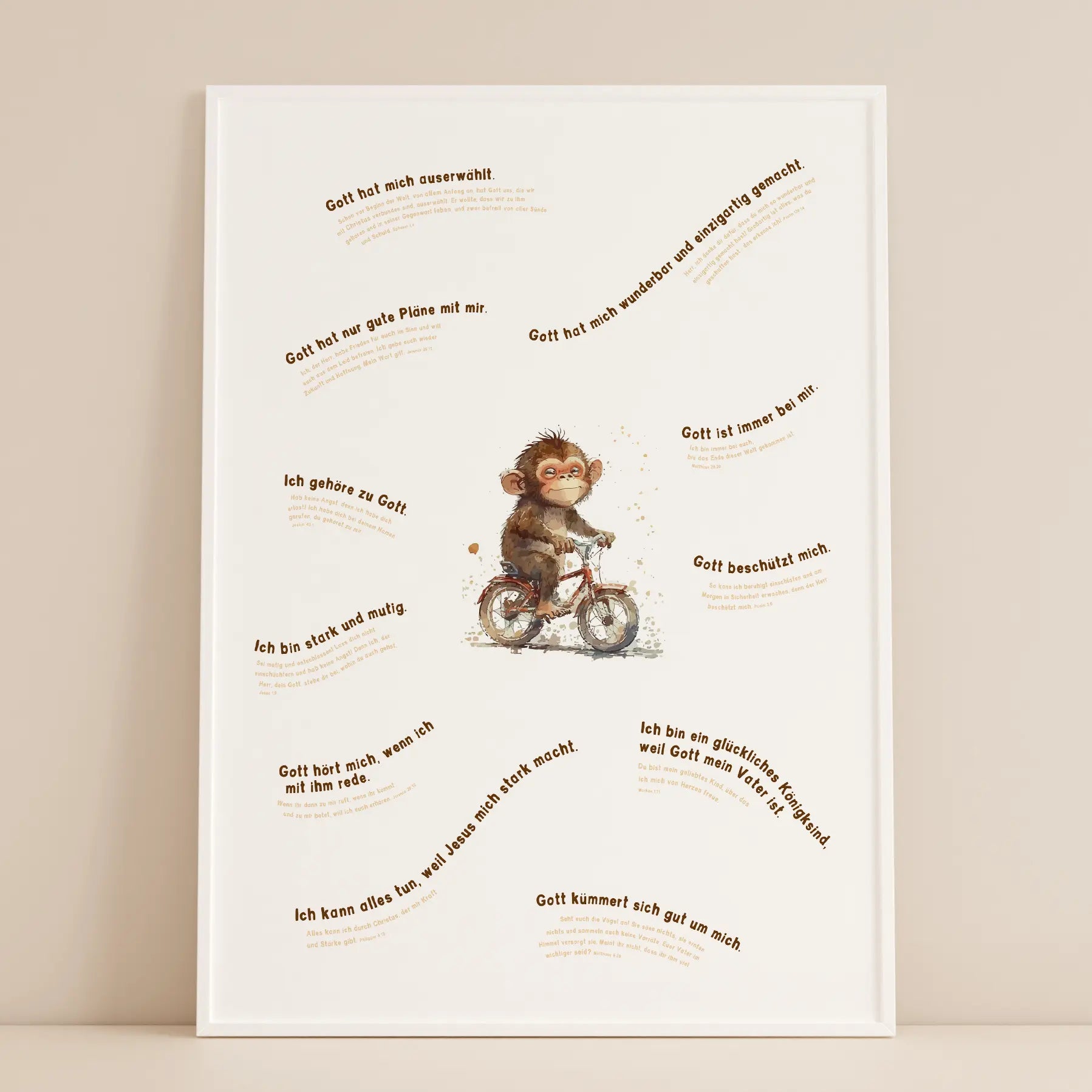 Mutmachposter Affe_christliche Poster - Wandbild