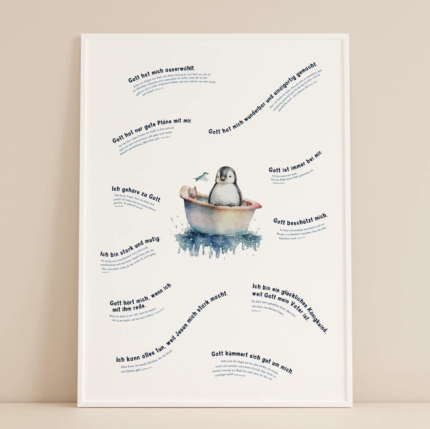 Mutmachposter Pinguin - christliche Poster - Wandbild