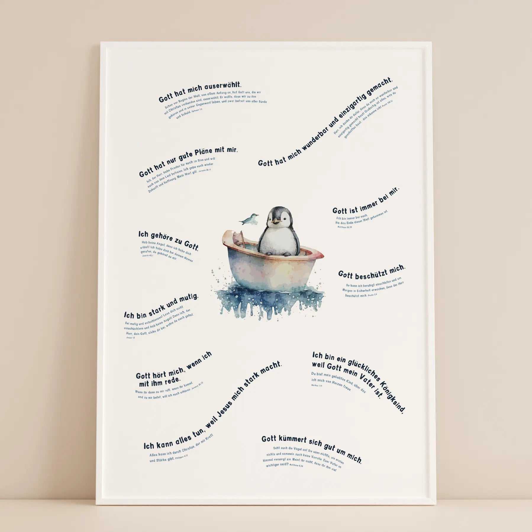 Mutmachposter Pinguin - christliche Poster - Wandbild