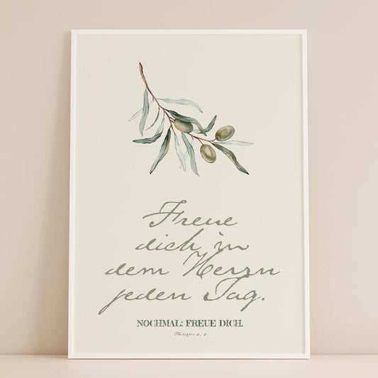 Freue dich in dem Herrn jeden Tag christliche poster - Wandbild