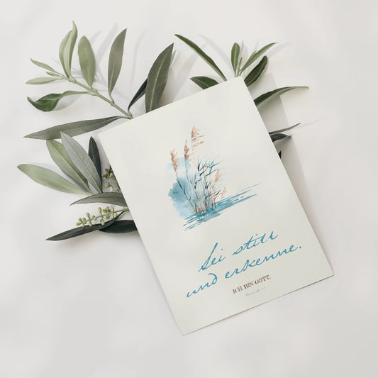 Sei still und erkenne - Karte DIN A6 | Fokus:Jesus