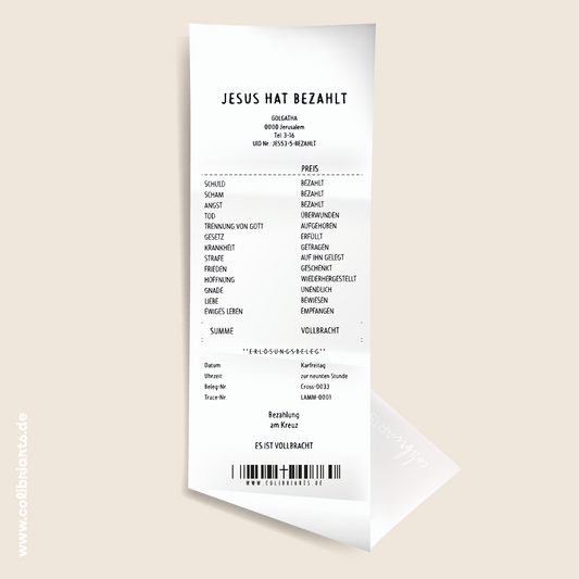 Kassenbon Ostern - Jesus hat bezahlt | Dein Oster-Download