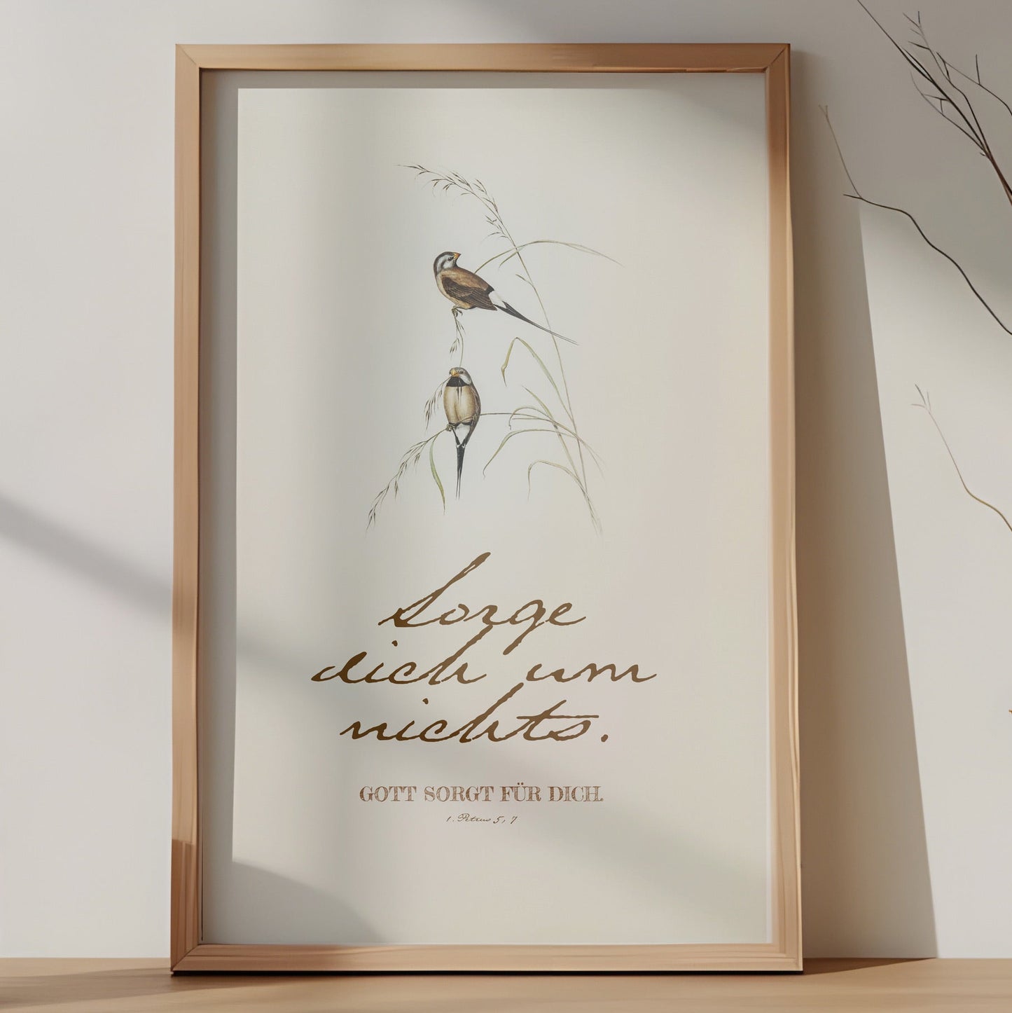 Sorge dich um nichts - Poster DIN A3 | Bibelvers Wandbild