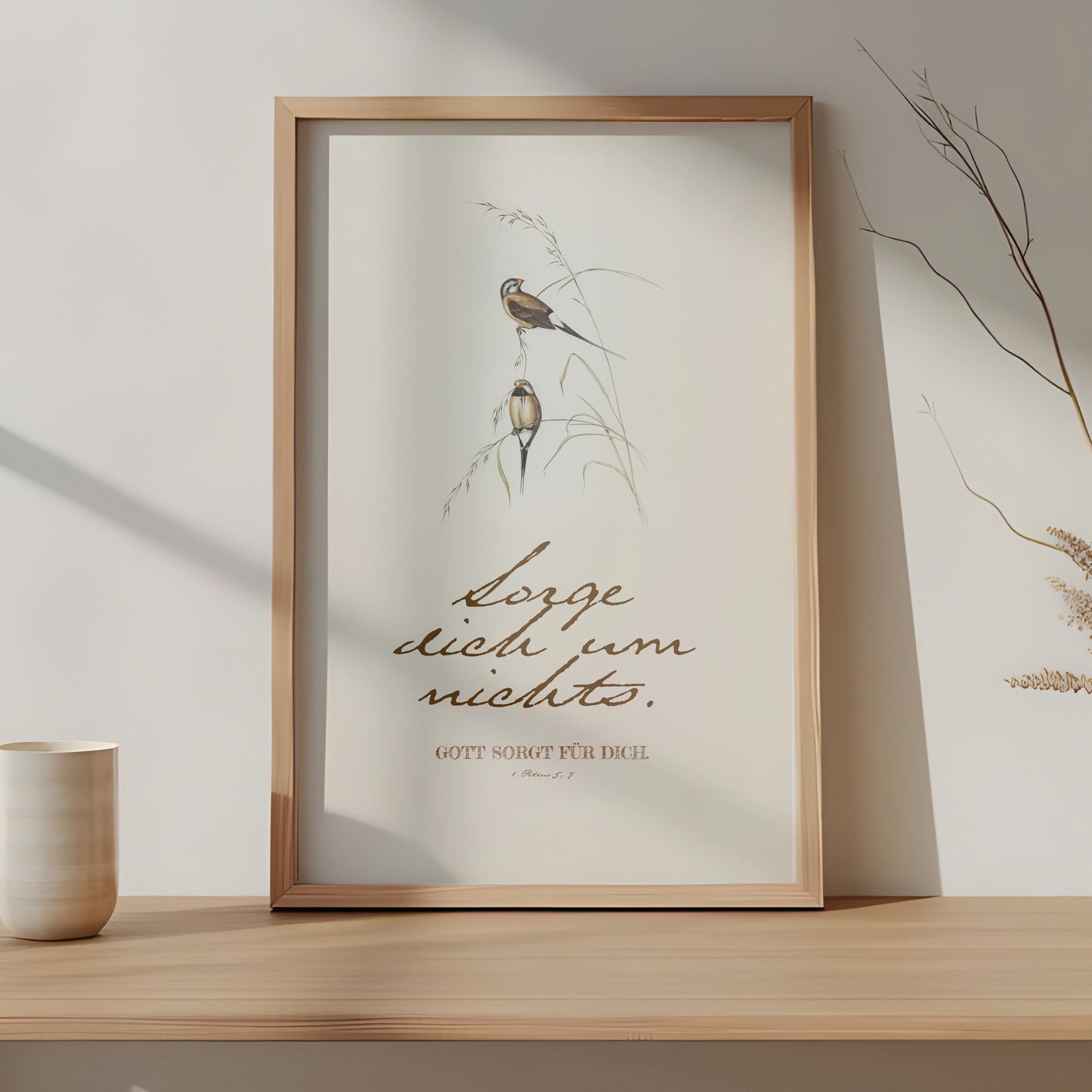 Sorge dich um nichts - Poster DIN A3 | Bibelvers Wandbild